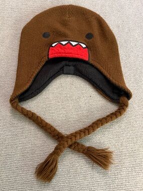 Rare Domo Kun Earflap Beanie Hat Fleece Lined Kawaii Anime 2012